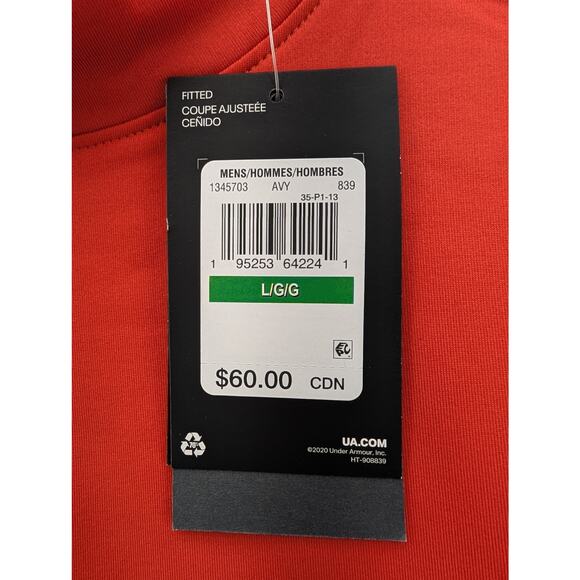 NWT Under Armour ColdGear Armor Fitted Mock Long Sleeve in Radiant Red sz L - Picture 4 of 6